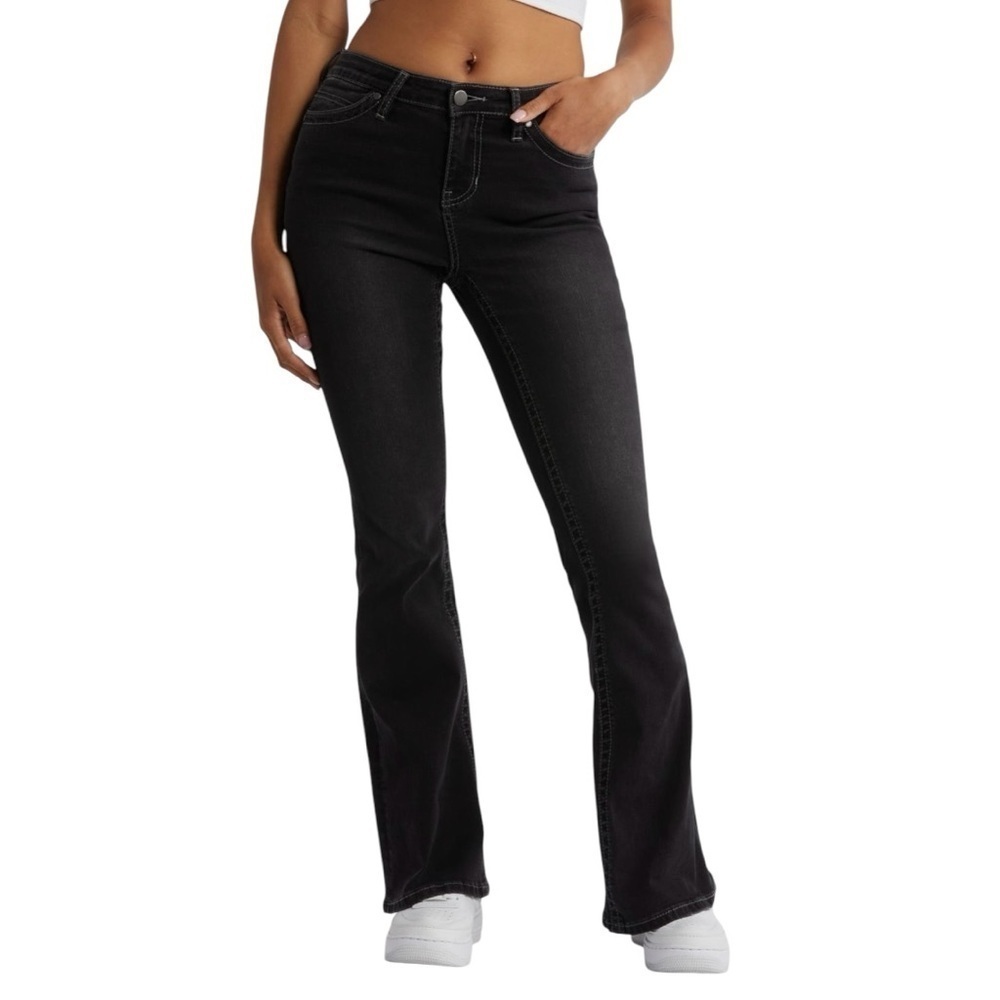 PTCL Black Star Embroidered Pocket Flare Leg Streetwear Y2K Jeans sz 31 NWT